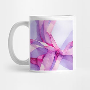 Watercolor purple bow purple ribbon Mug